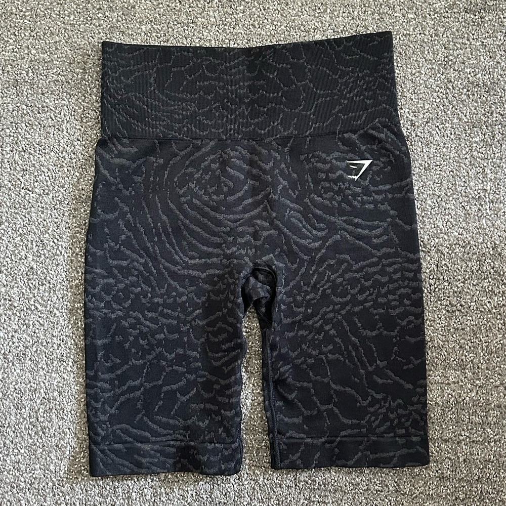 GymShark Adapt Animal Seamless Cycling Biker Shorts -Women's Small-Black Leopard